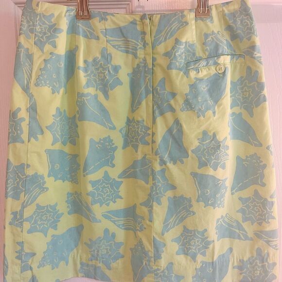 Lilly Pulitzer Green and Blue Mini Pencil Skirt Resort Wear - Picture 5 of 6